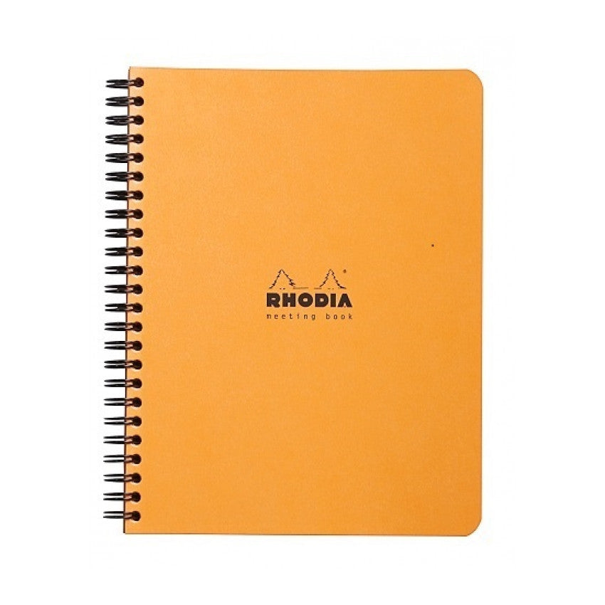 Rhodia Meeting Book 80g paper - Lined 80 sheets - 6 1/2 x 8 1/4 - Orange cover | Atlas Stationers.