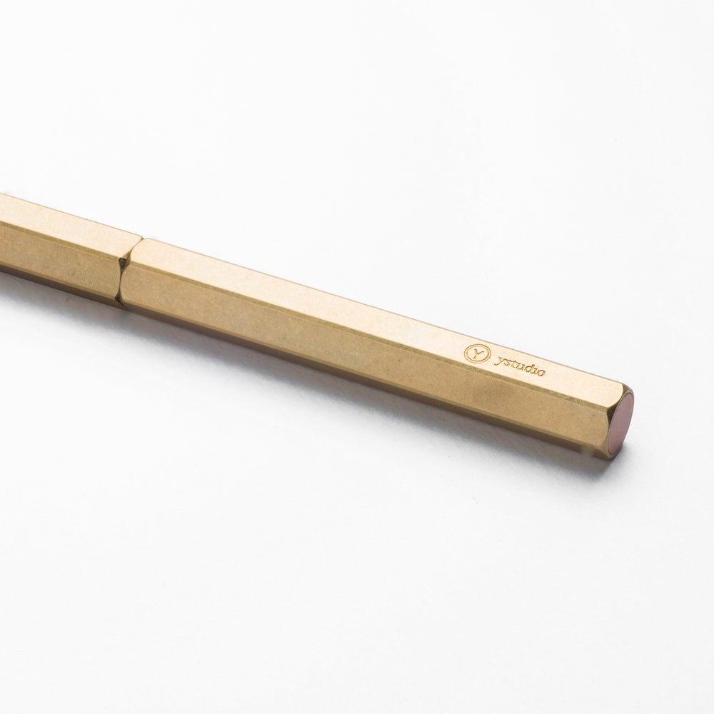 ystudio Classic Slim Ballpoint Pen - Brass | Atlas Stationers.