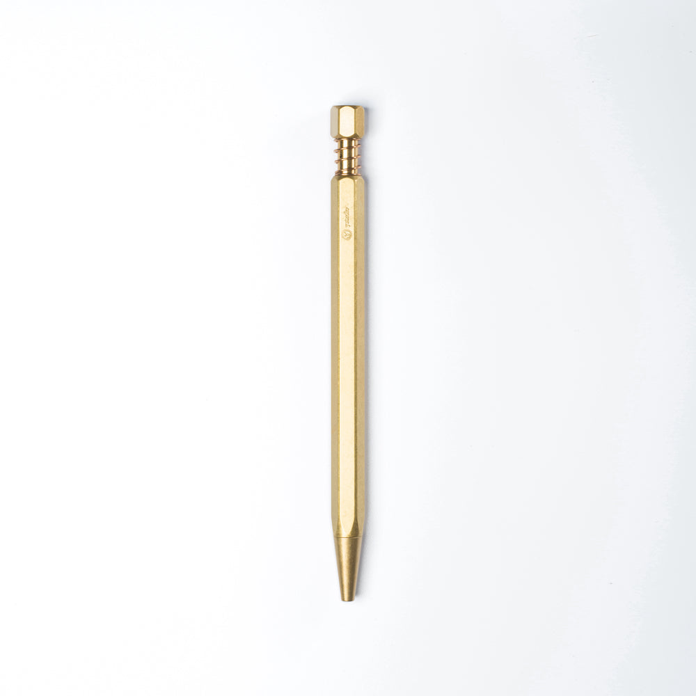 ystudio Classic Spring Ballpoint Pen - Brass | Atlas Stationers.