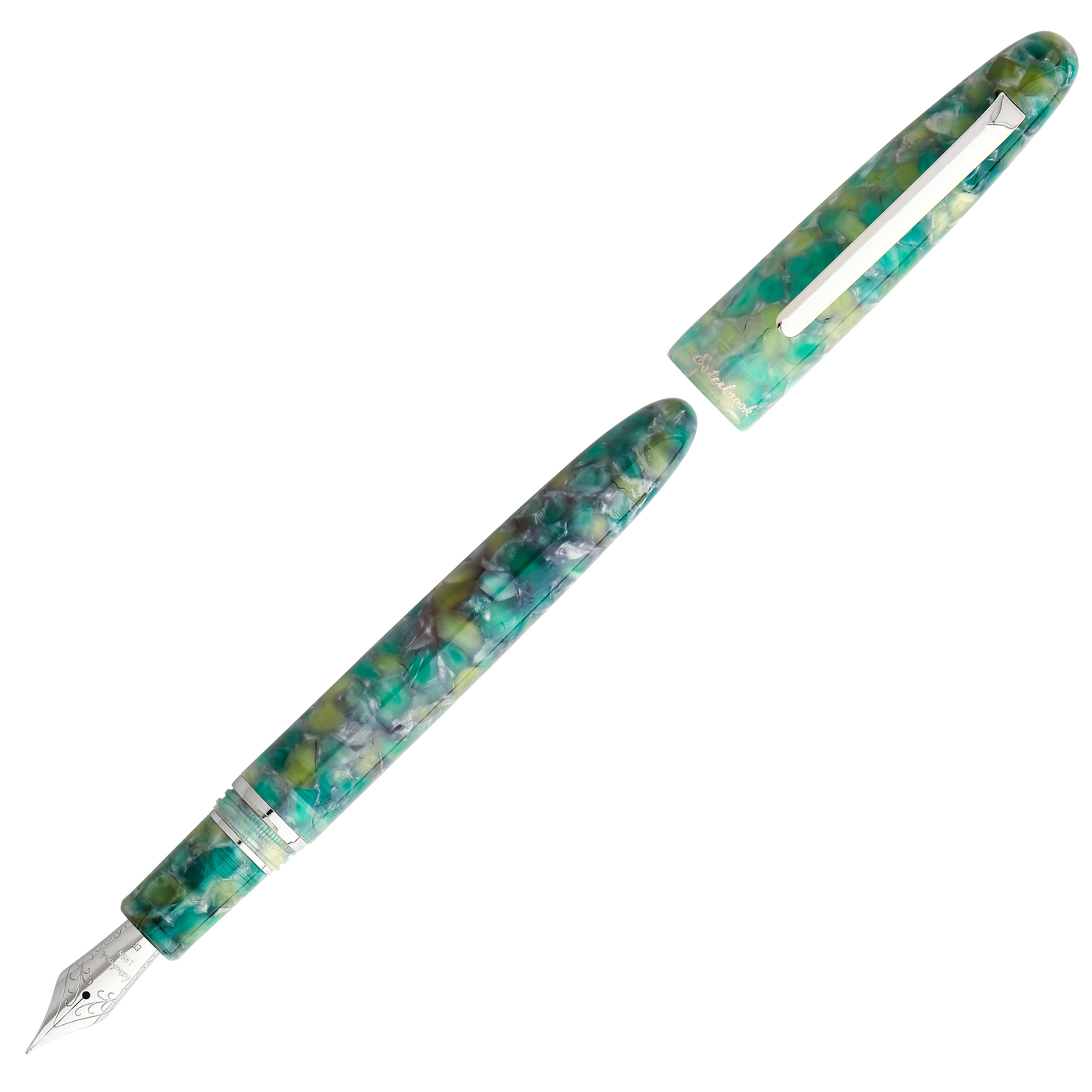 Esterbrook Estie Fountain Pen - Sea Glass w/ Silver Trim | Atlas Stationers.