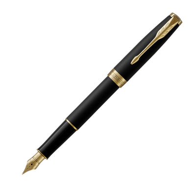 Parker Sonnet Fountain Pen - Black with Gold Trim | Atlas Stationers.