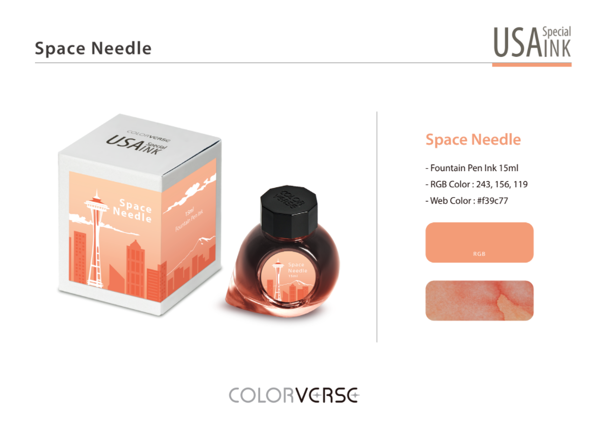 Colorverse USA 15ml Bottled Ink - Space Needle (Washington) | Atlas Stationers.