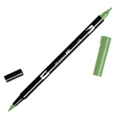 Tombow Dual Brush Marker - Dark Olive (158) | Atlas Stationers.