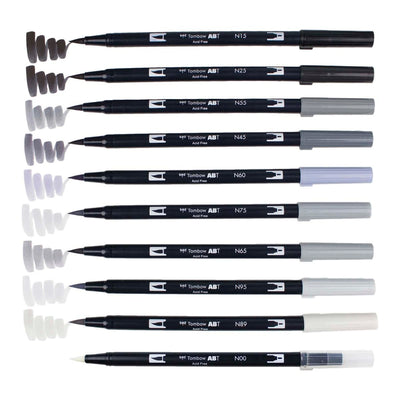 Tombow Dual Brush Marker - Grayscale Palette | Atlas Stationers.