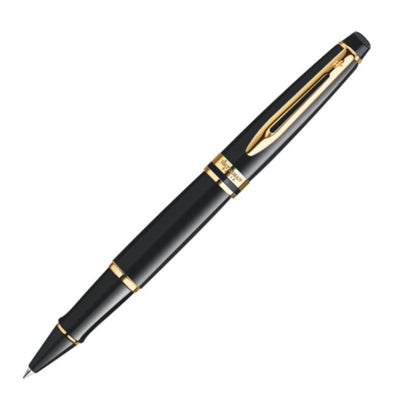 Waterman Expert Rollerball Pen - Black w/ Gold Trim | Atlas Stationers.