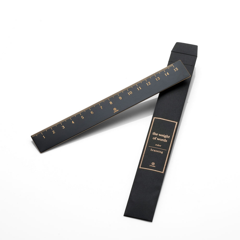 ystudio Ruler - Brassing | Atlas Stationers.