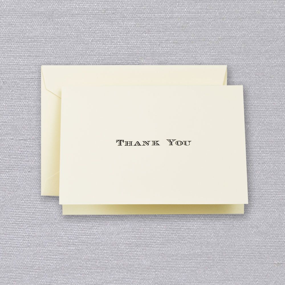 Black Engraved Thank You Note | Atlas Stationers.