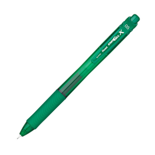 Pentel ENERGEL-X RETRACTABLE Niddle Tip GEL PEN - Green | Atlas Stationers.