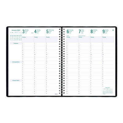 Timanager Weekly Planner - 8 1/2" x 11" - Black Cover | Atlas Stationers.