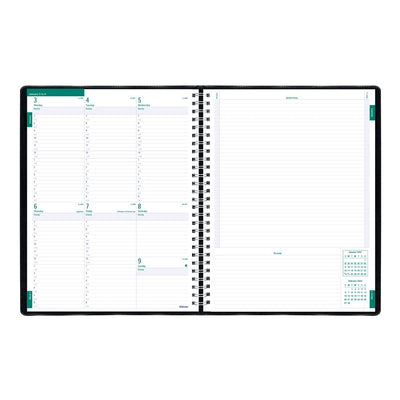 Timanager Weekly Planner - 8 1/2" x 11" - Black Cover | Atlas Stationers.