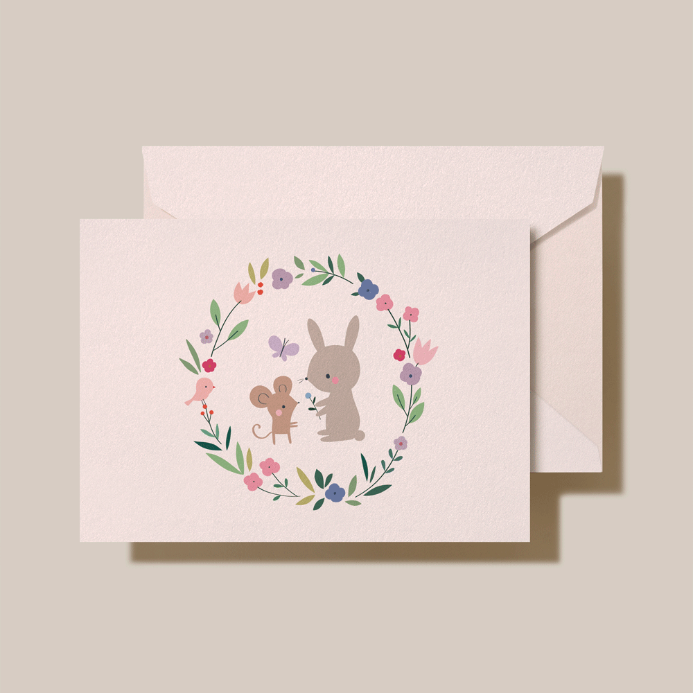 Crane Rabbit & Mouse Note Stationery | Atlas Stationers.