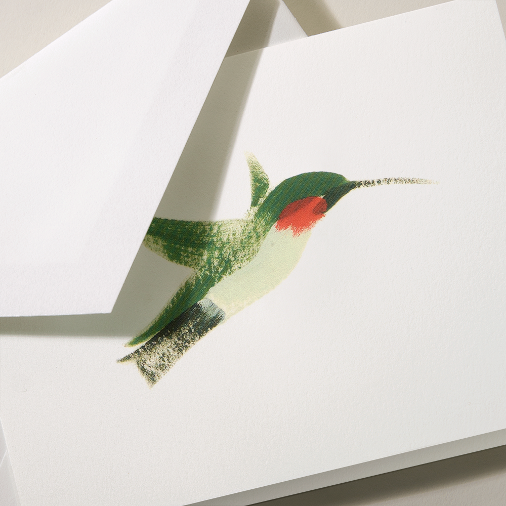 Brushstroke Hummingbird Note Card | Atlas Stationers.