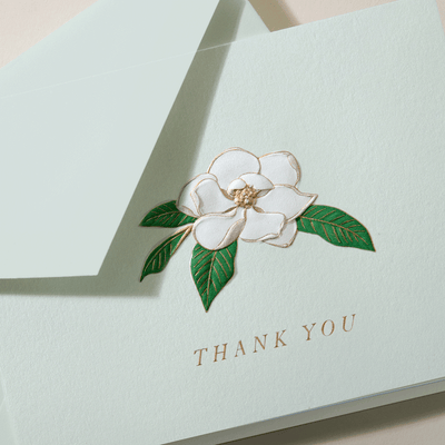 Crane Magnolia Thank You Note Stationery | Atlas Stationers.