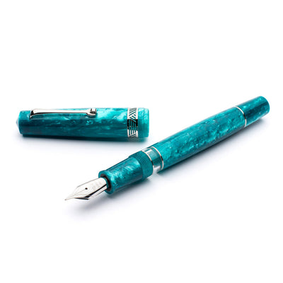 Leonardo Momento Magico Fountain Pen - Emerald w/ Silver Trim