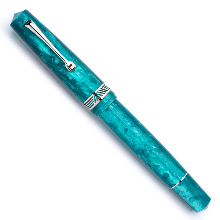 Leonardo Momento Magico Fountain Pen - Emerald w/ Silver Trim