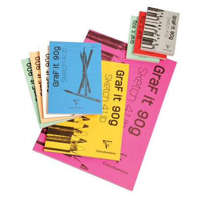 Clairefontaine GraF it Sketch Pads - Blank 80 sheets - 12 x 17 - Assorted | Atlas Stationers.