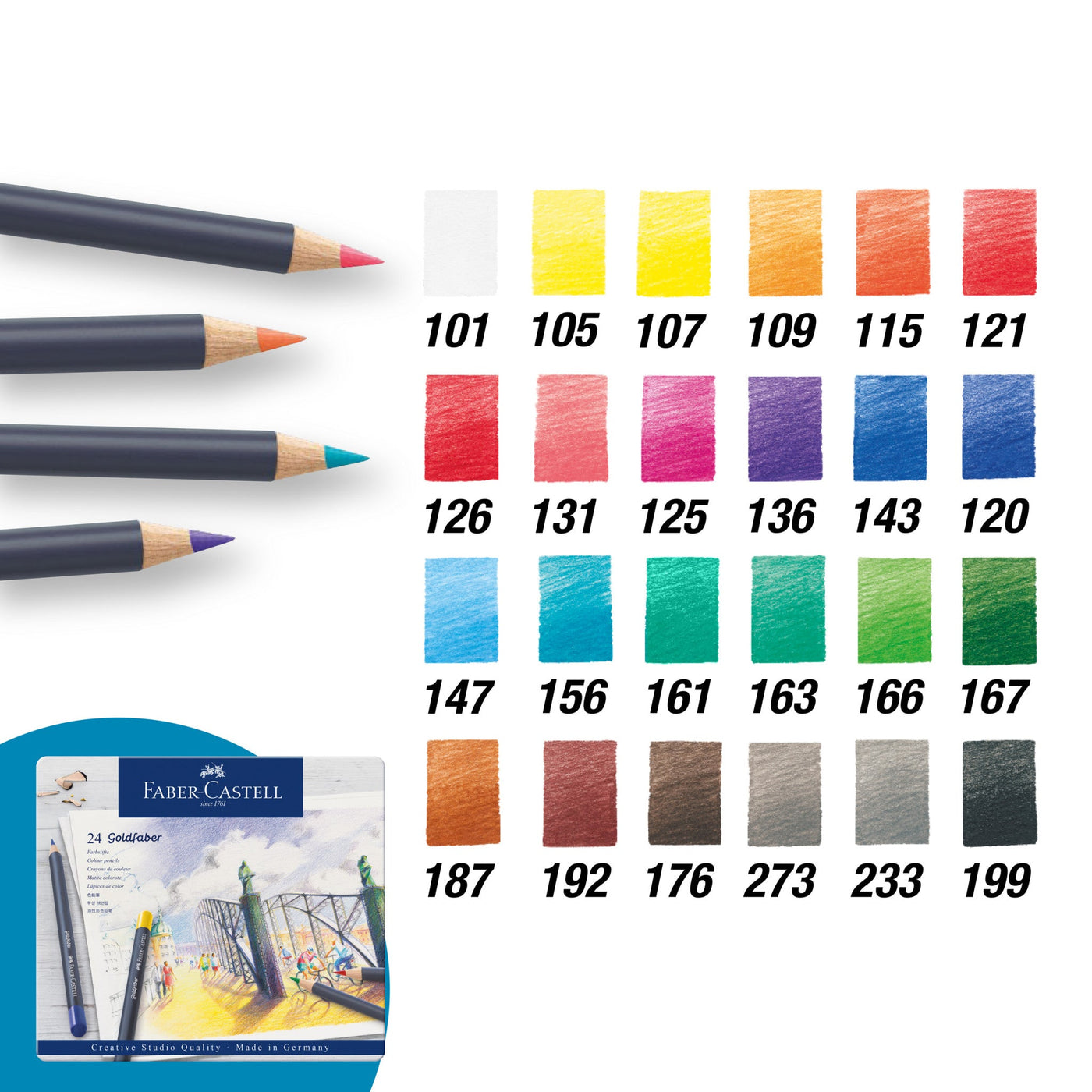 Faber-Castell Goldfaber Color Pencils - 24 pack | Atlas Stationers.