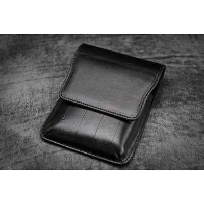 Galen Leather 5 Pen Flap Case - Black | Atlas Stationers.