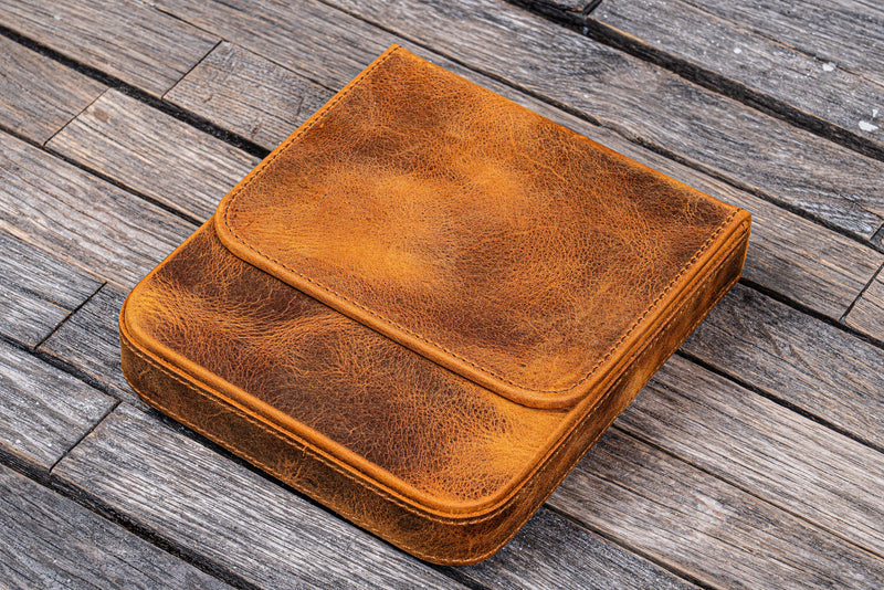 Galen Leather Magnum Opus 6 Slot Pen Case - Crazy Horse Brown | Atlas Stationers.