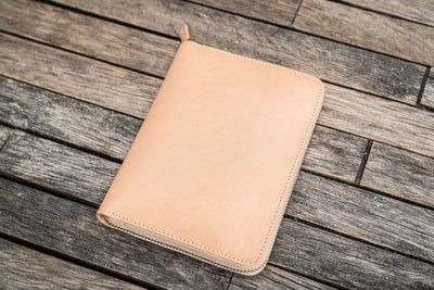 Galen Leather 5 Pen Zipper Case - Undyed | Atlas Stationers.