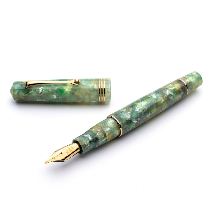 Leonardo Momento Zero Fountain Pen - Jade w/ Gold Trim