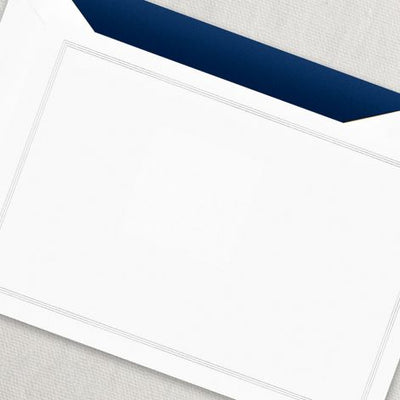 Navy Blue Triple Hairline Card | Atlas Stationers.