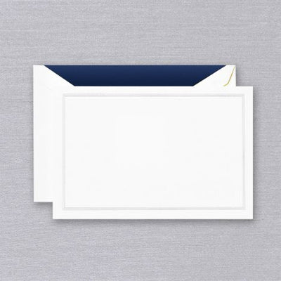 Navy Blue Triple Hairline Card | Atlas Stationers.