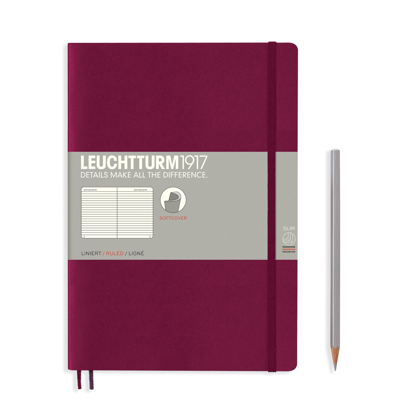 Leuchtturm B5 Softcover Notebook - Port Red - Ruled | Atlas Stationers.