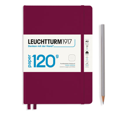 Leuchtturm A5 120g Hardcover Notebook - Port Red - Dot Grid | Atlas Stationers.