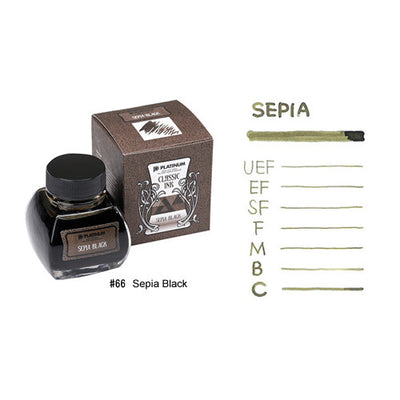 Platinum Sepia Black - 60ml Bottled Ink | Atlas Stationers.