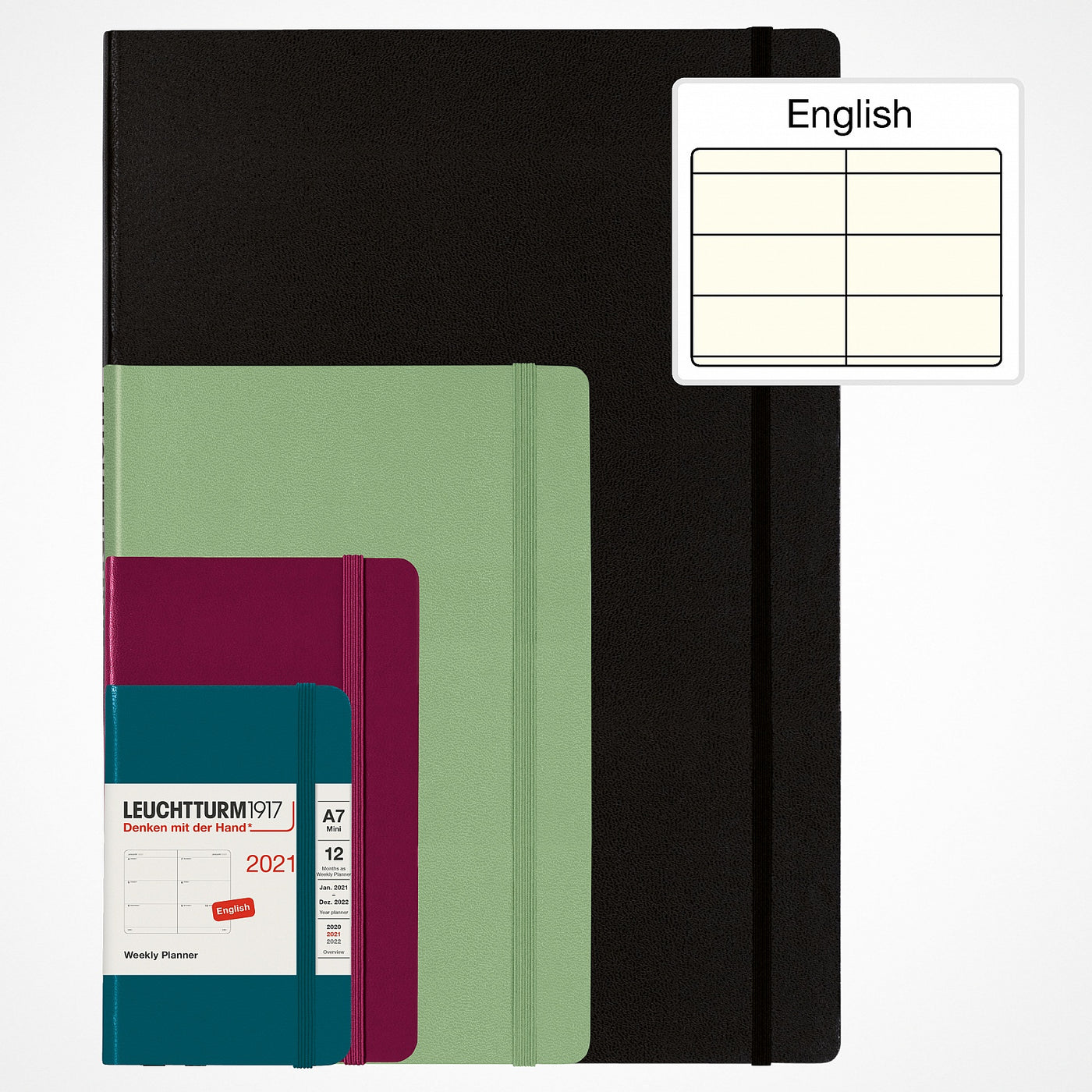 Leuchtturm Weekly Softcover Planner - Medium (A5) 5 3/4" x 8 1/4" - Black | Atlas Stationers.